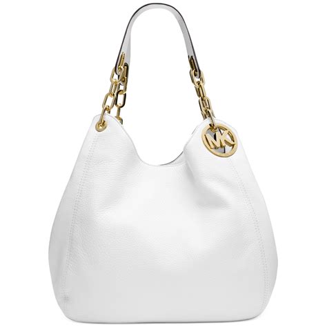 michael michael kors tote white|Michael Kors white shoulder bag.